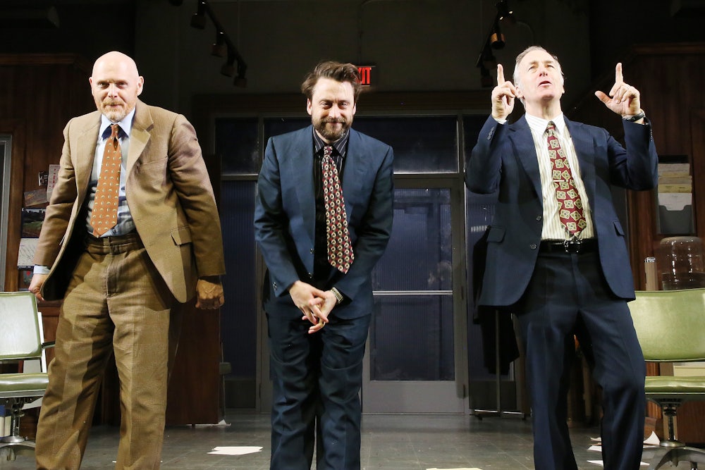 Bill Burr, Kieran Culkin, and Bob Odenkirk during the opening night curtain call for David Mamet’s “Glengarry Glen Ross”
