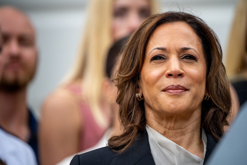 Kamala Harris looks into camera