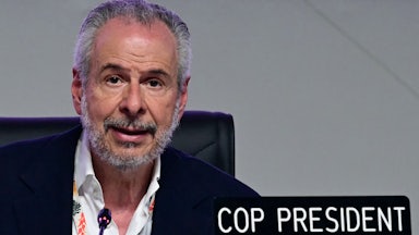 COP30 President Andre Correa do Lago speaks during the plenary session at the COP30 Conference in Brazil.