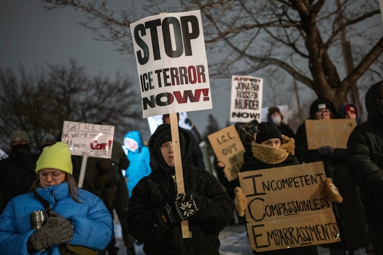 People protest against ICE in St. Paul, Minnesota