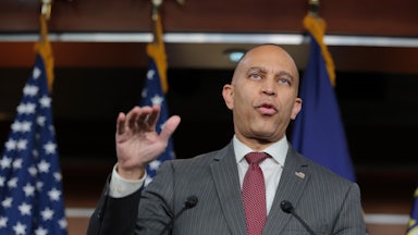 Hakeem Jeffries speaks in the Capitol.