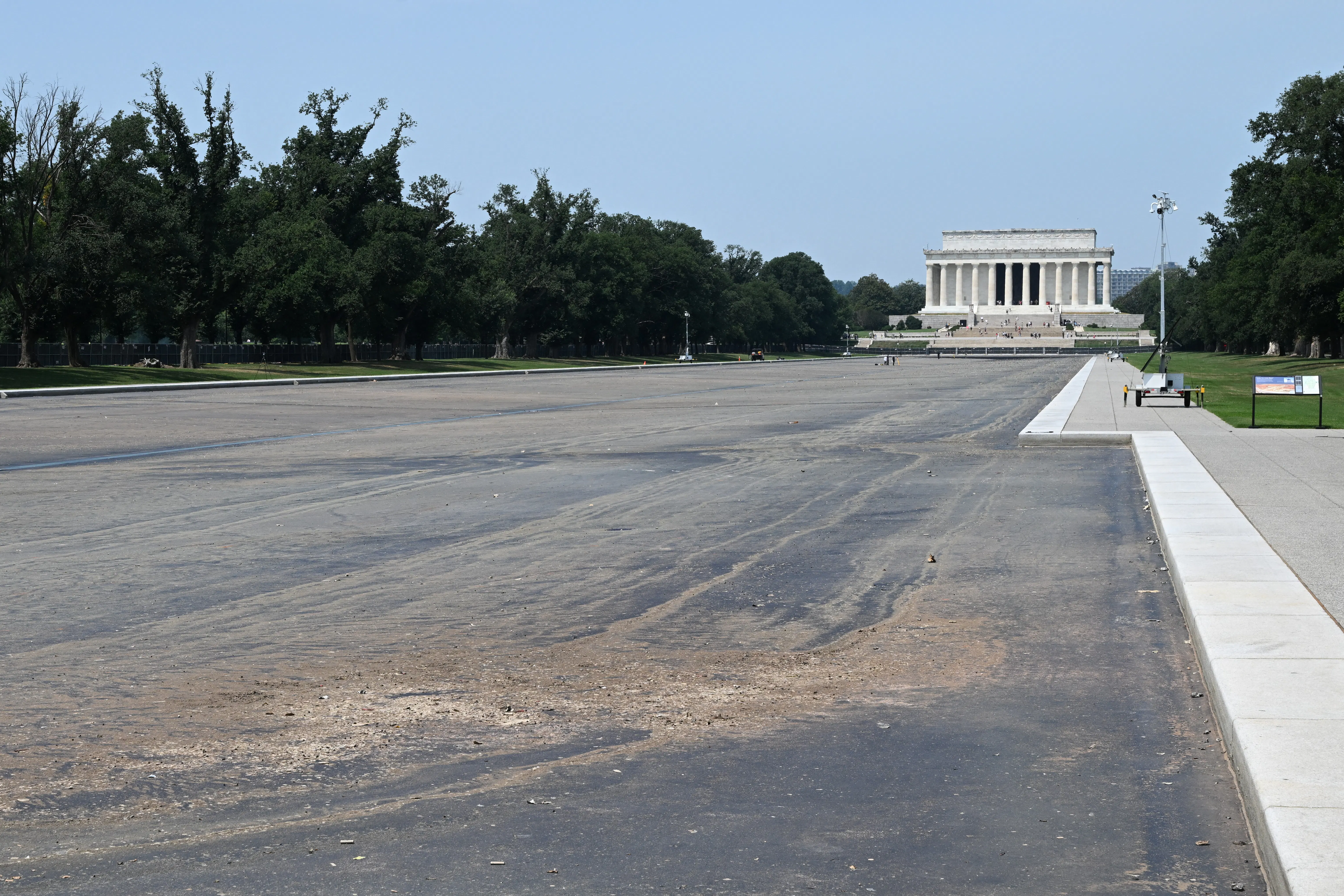 The drained Reflecting Pool