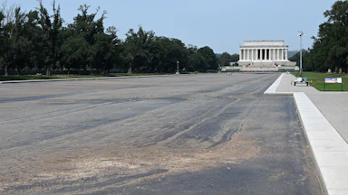 The drained Reflecting Pool