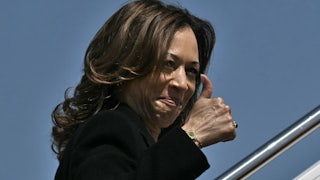 Kamala Harris gives thumbs up