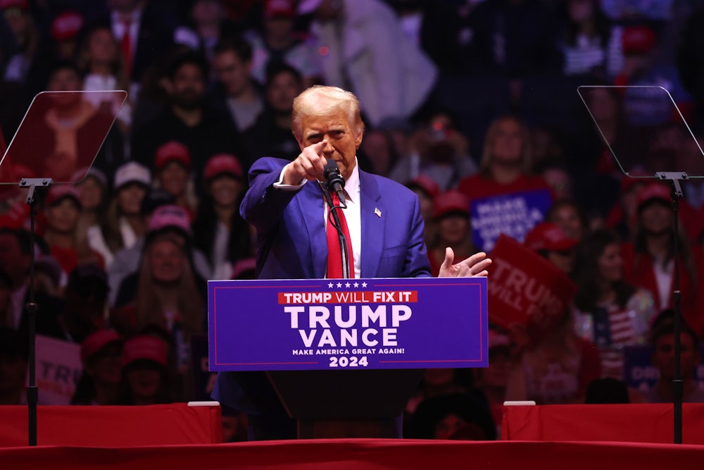 Trump at his rally at Madison Square Garden