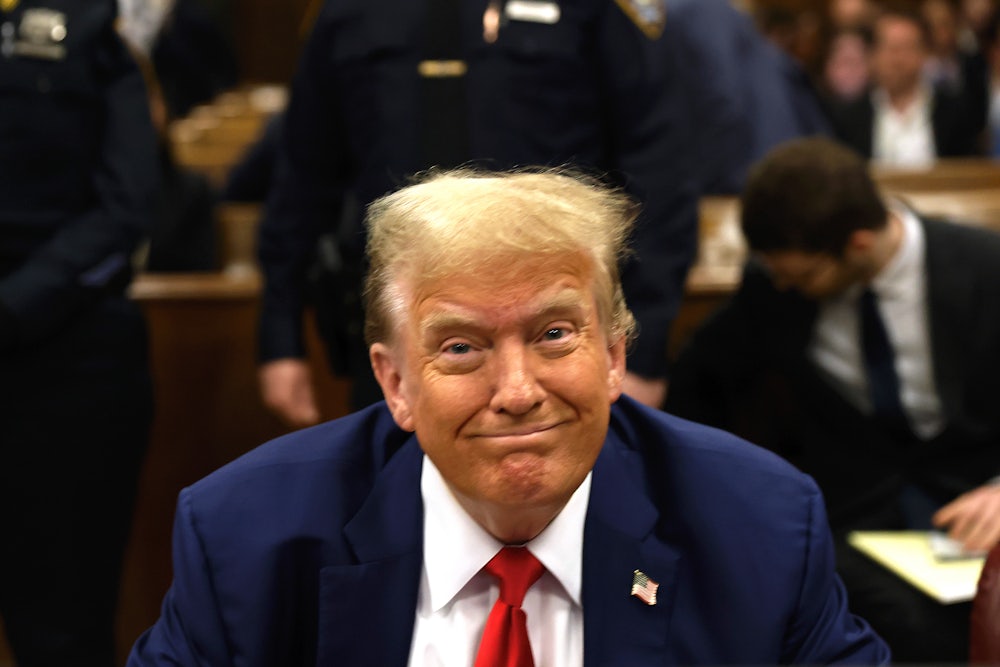 Trump smiles at his hush-money trial