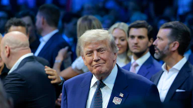 Donald Trump smiles at the White House UFC fight