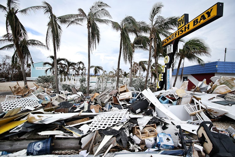 This picture shows debris in Florida after Hurricane Irma.