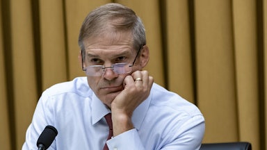 Republican lawmaker Jim Jordan looks on as the House Judiciary Committee hears testimony on the impact Roe's reversal will have on ordinary Americans.