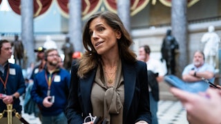 Representative Nancy Mace speaks to reporters in the Capitol