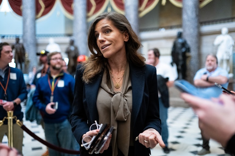 Representative Nancy Mace speaks to reporters in the Capitol