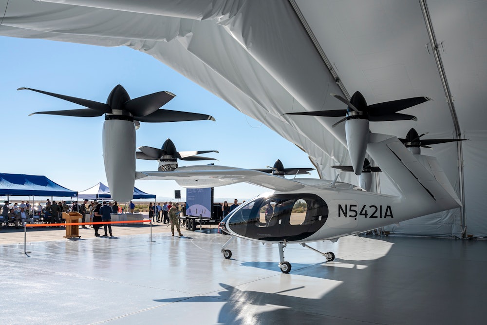 This picture depicts an unusual-looking aircraft.