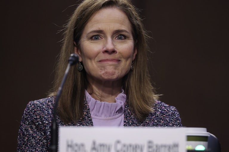 Amy Coney Barrett at the Supreme Court hearings this week