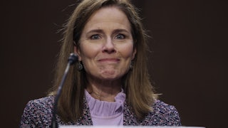 Amy Coney Barrett at the Supreme Court hearings this week