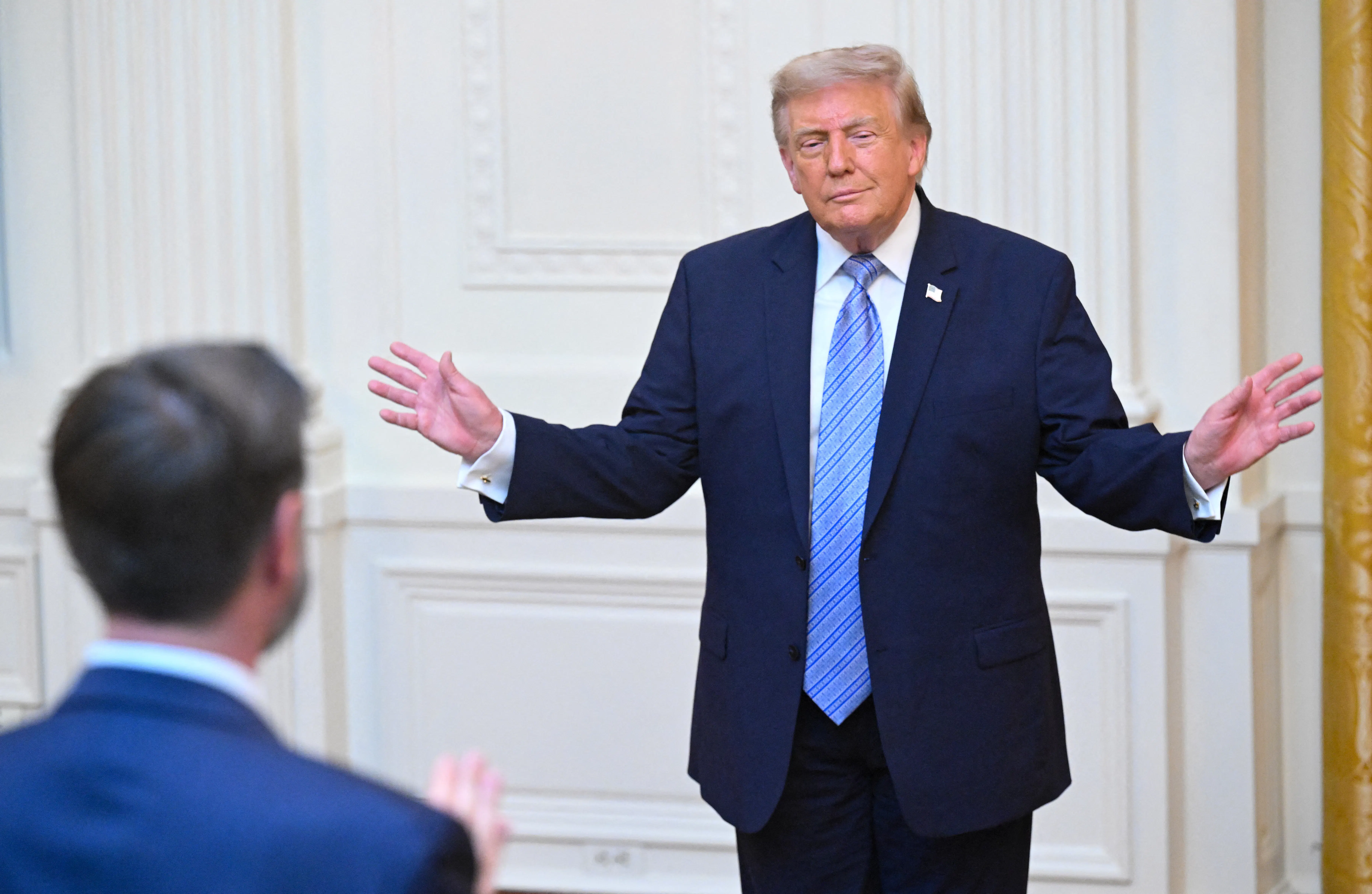 Trump in the East Room of the White House