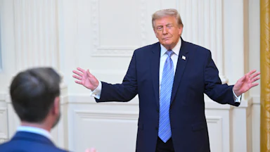 Trump in the East Room of the White House