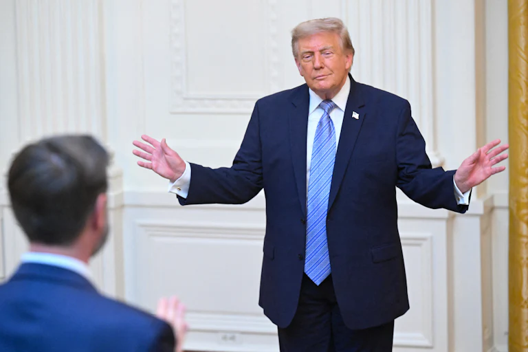 Trump in the East Room of the White House