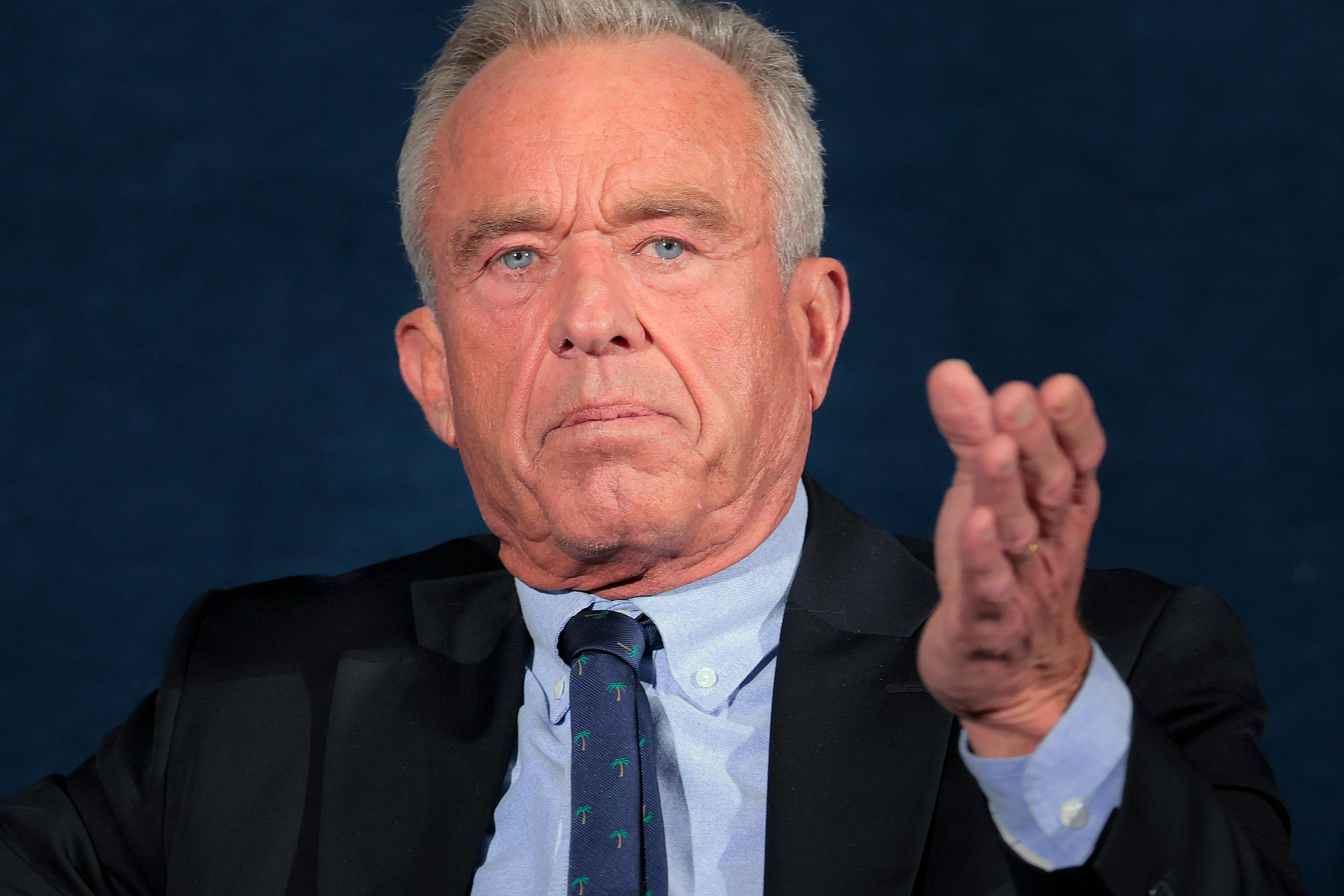 Robert F. Kennedy Jr. gestures during an event