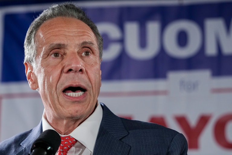 Andrew Cuomo speaks during an event on the night of the New York Democratic mayoral primary