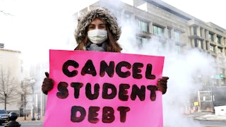 Protester demonstrates outside the White House