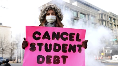 Protester demonstrates outside the White House