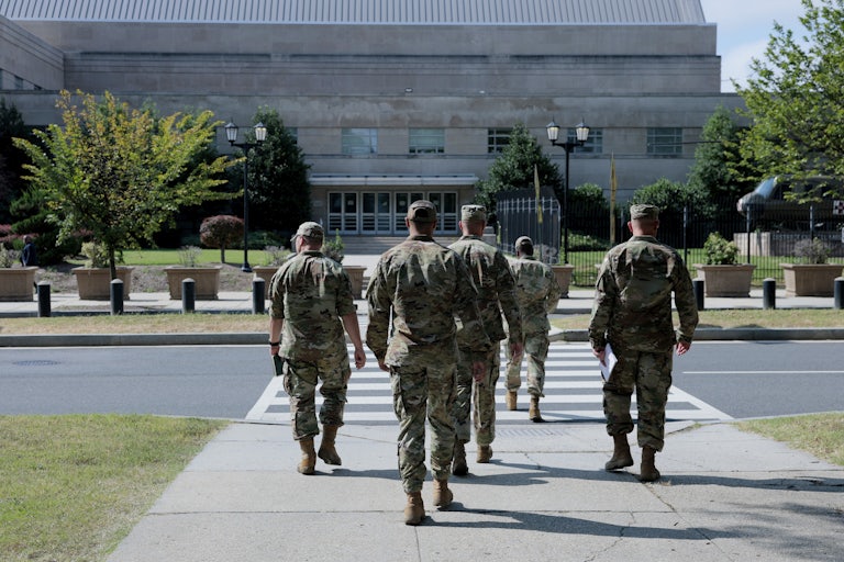 National Guard troops arrive in Washington D.C. on August 12