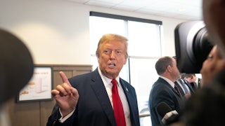 Trump speaks to the media