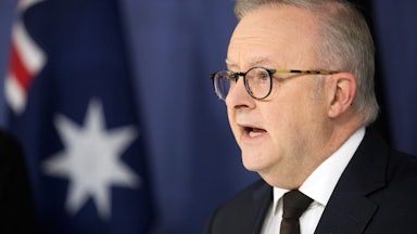 Australian Prime Minister Anthony Albanese speaks