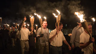 White nationalists marching in Virginia in 2017