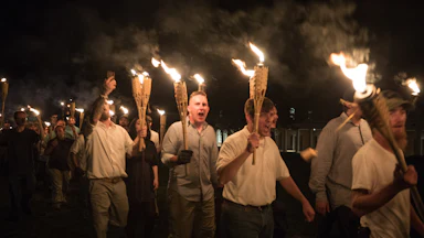 White nationalists marching in Virginia in 2017