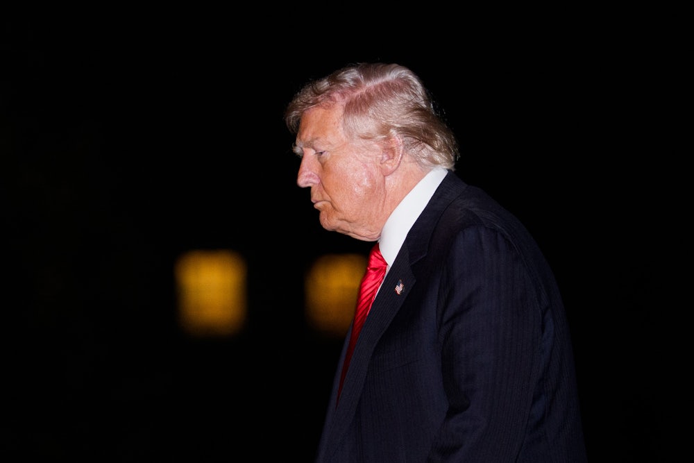 Donald Trump walks in the darkness