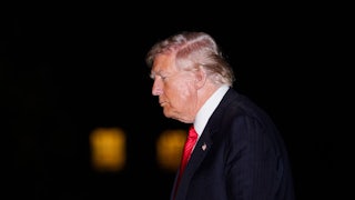 Donald Trump walks in the darkness