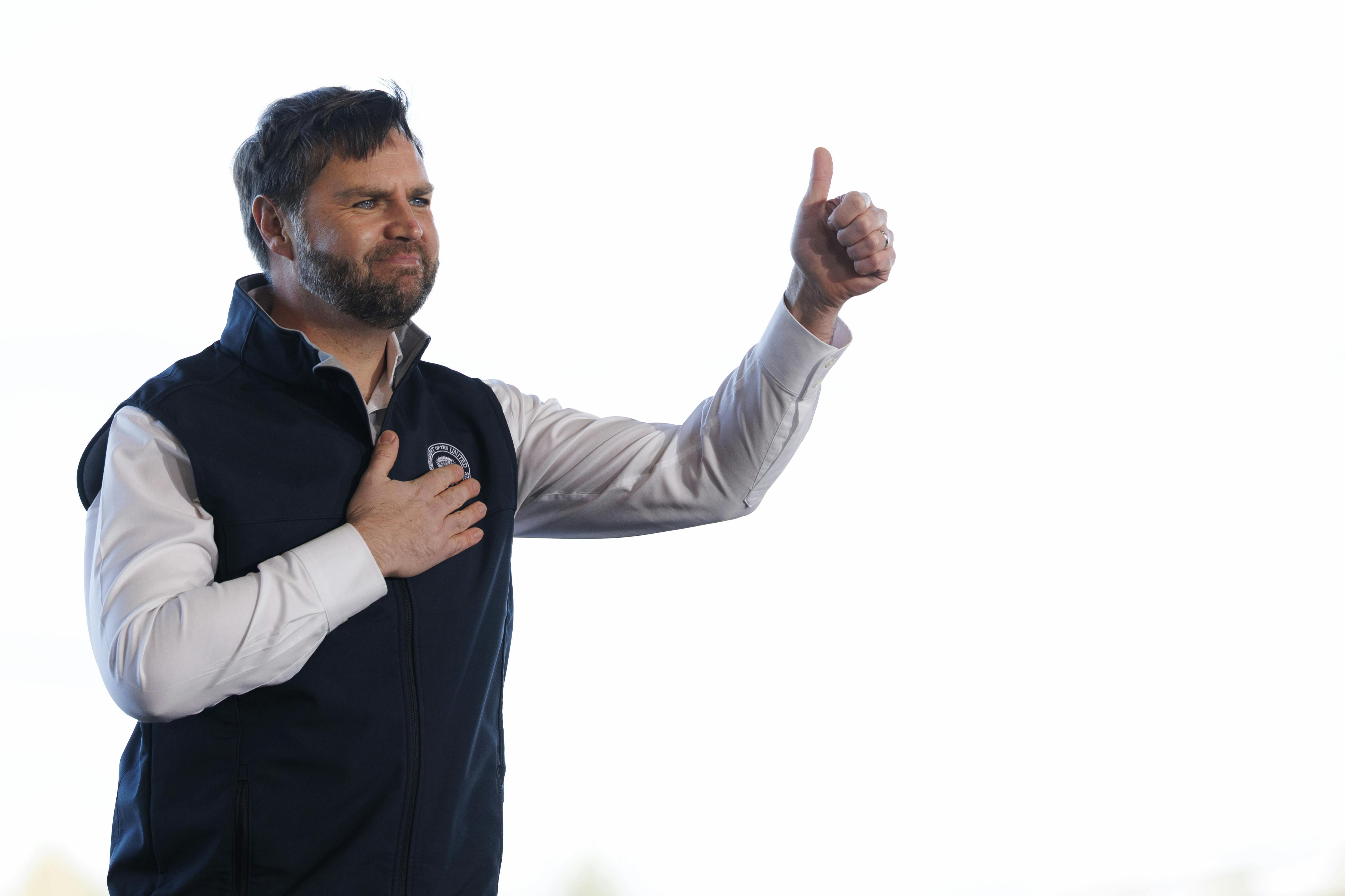 JD Vance gives a thumbs up