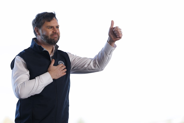 JD Vance gives a thumbs up