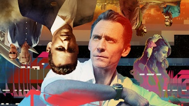 Images from the central characters from season 2 of The Night Manager juxtaposed in a photo illustration with characters from season one