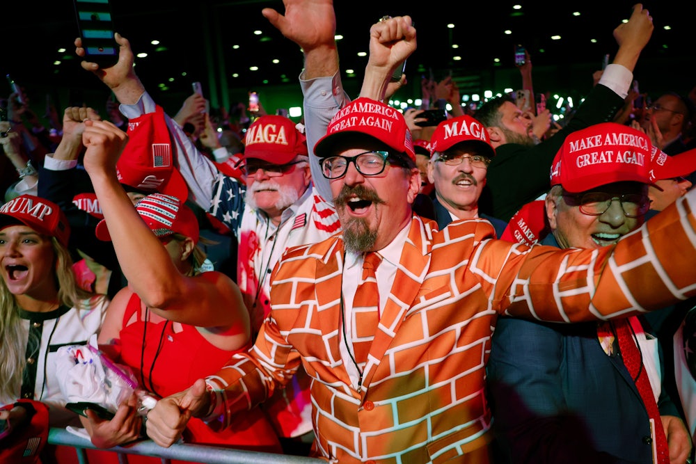 Trump supporters during an election night event at the Palm Beach Convention Center