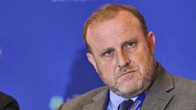 Jeremy Carl stares directly at the screen