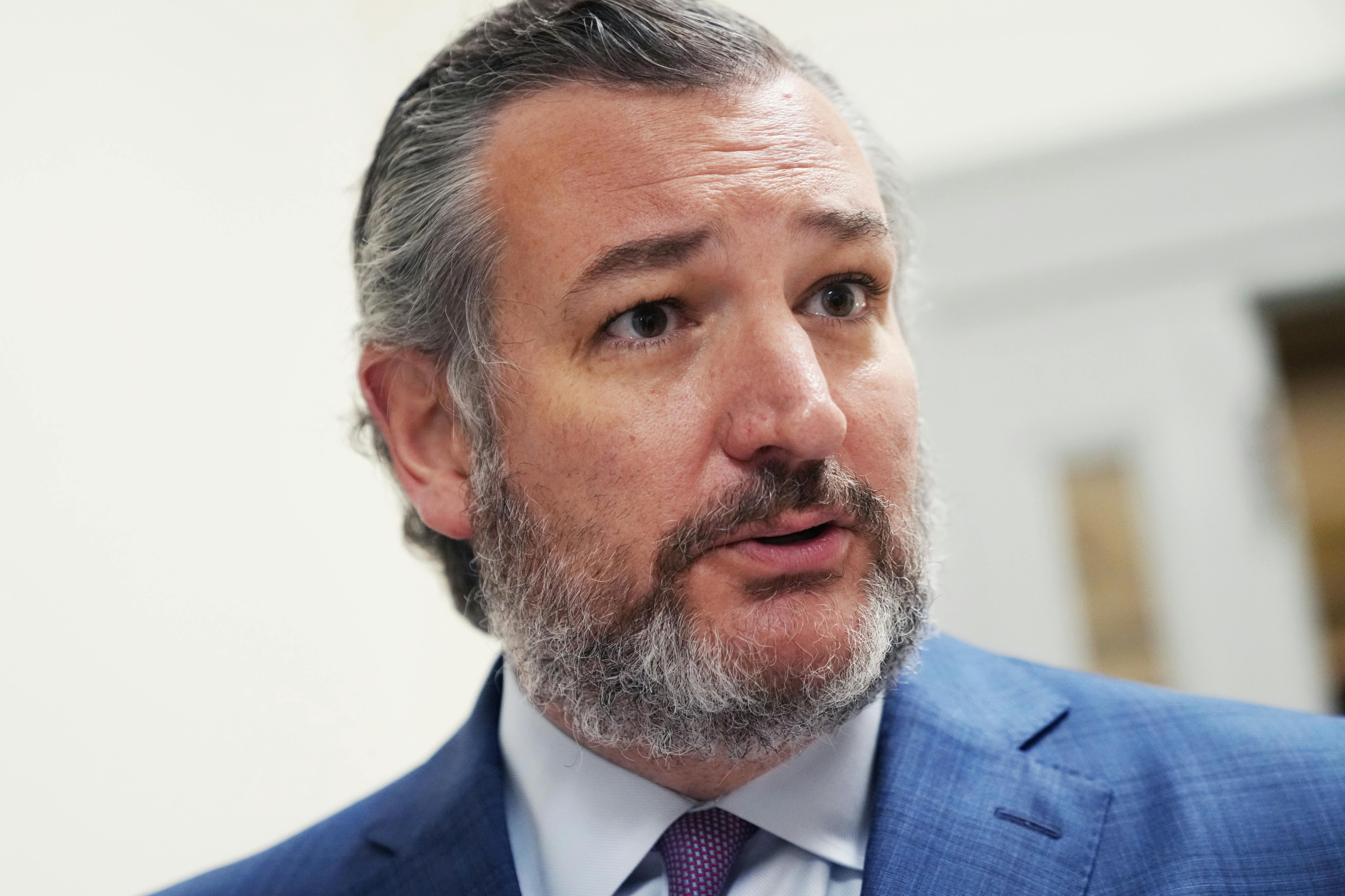 A close up of Texas Senator Ted Cruz.