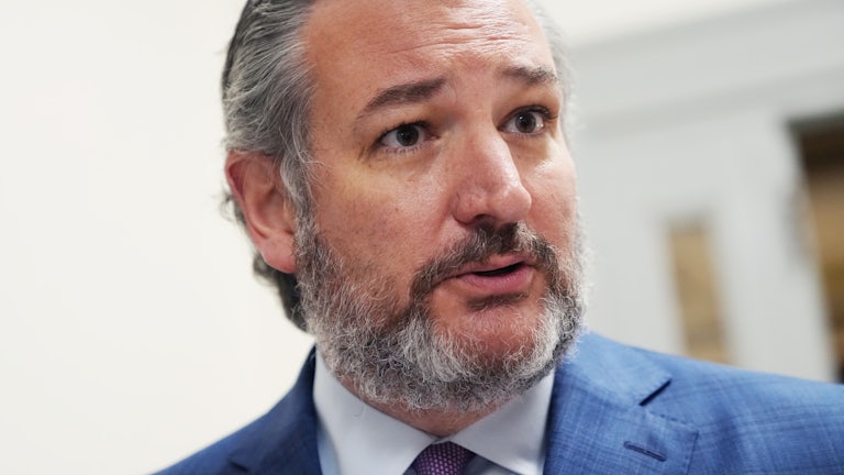 A close up of Texas Senator Ted Cruz.