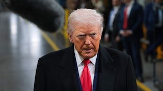 Donald Trump glowers