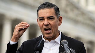 Representative Robert Garcia, a Democrat from California, during a news conference outside the U.S. Capitol