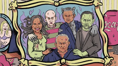 Illustrated family photo of Trump officials