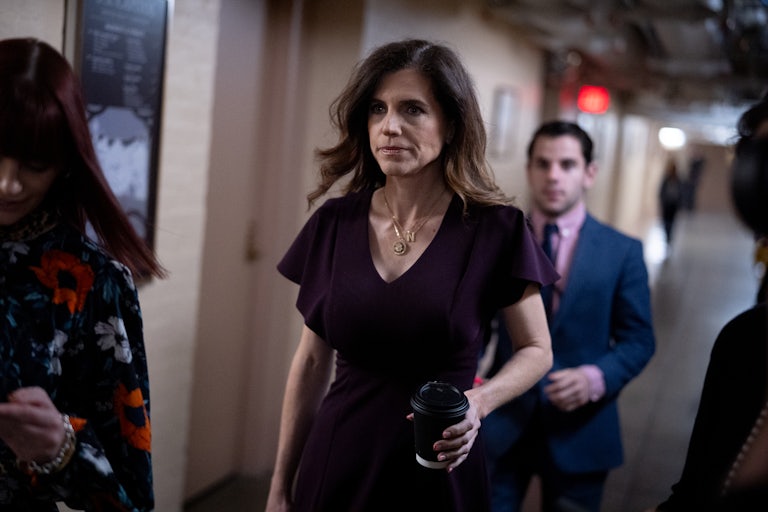 Representative Nancy Mace walks in the Capitol