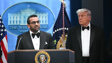 FBI Director Kash Patel spoke during a press briefing in late April.