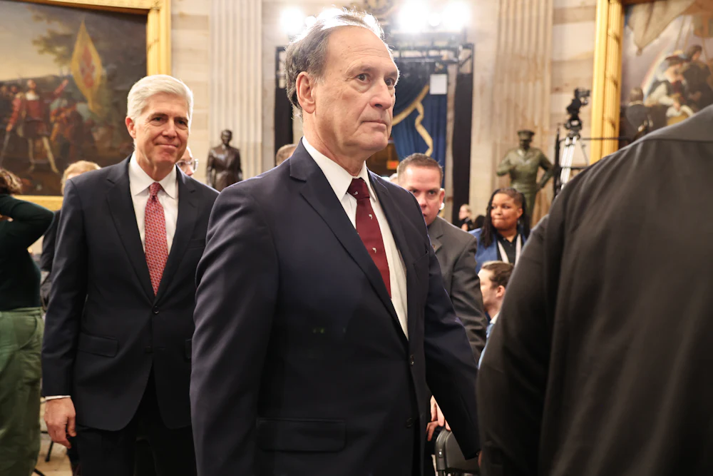 U.S. Associate Supreme Court Justice Samuel Alito Jr. attends inauguration ceremonies in the Rotunda of the U.S. Capitol.
