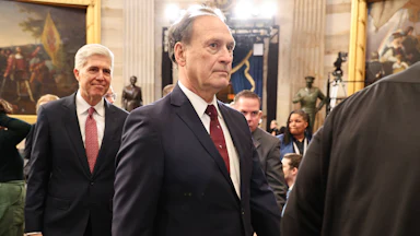 U.S. Associate Supreme Court Justice Samuel Alito Jr. attends inauguration ceremonies in the Rotunda of the U.S. Capitol.