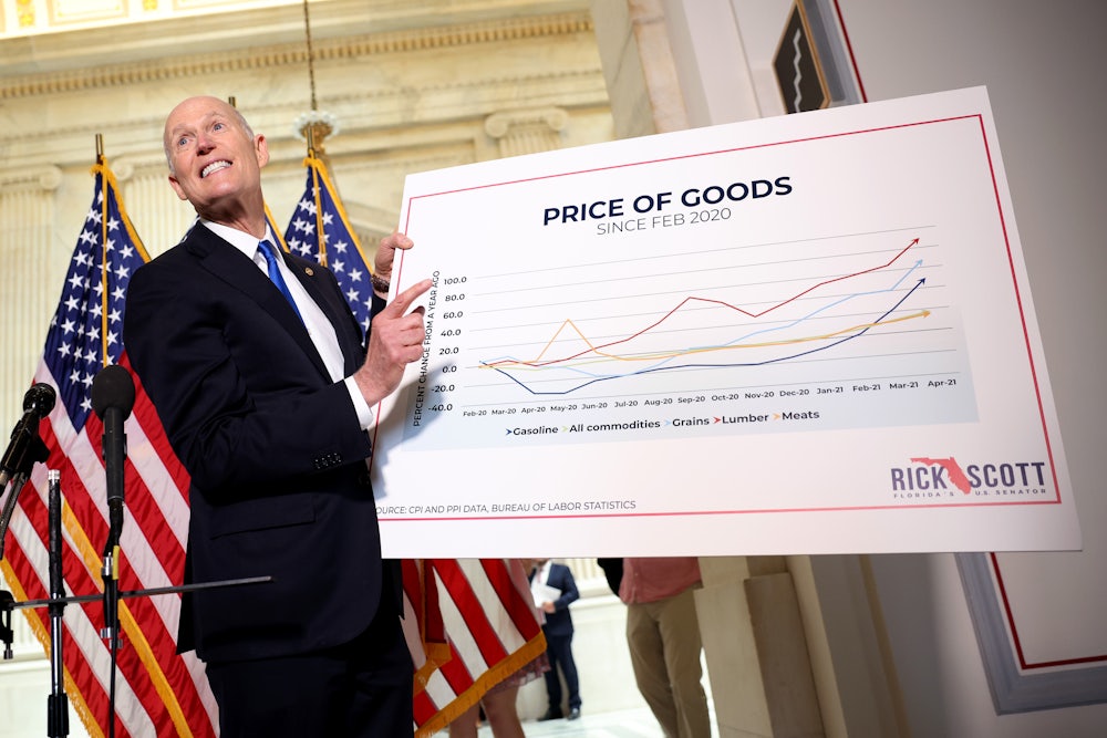 Senator Rick Scott talks about inflation at a GOP luncheon