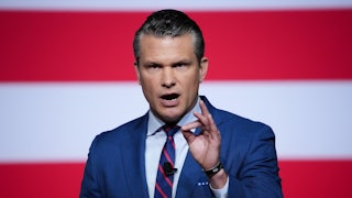 Defense Secretary Pete Hegseth speaking