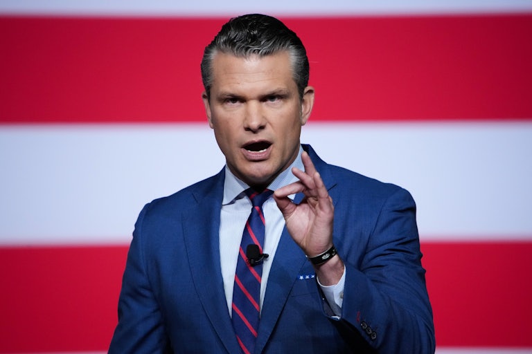 Defense Secretary Pete Hegseth speaking