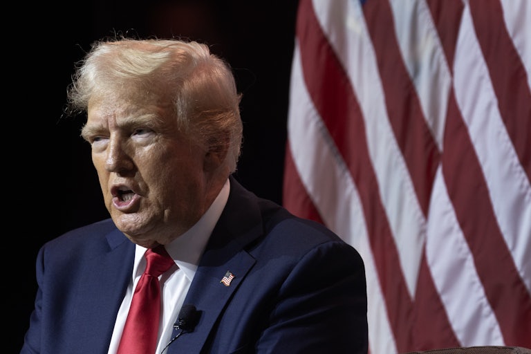 Donald Trump yelling, brows furrowed